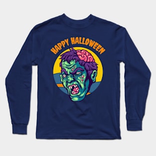 Halloween Scary Zombie Brain Out Long Sleeve T-Shirt